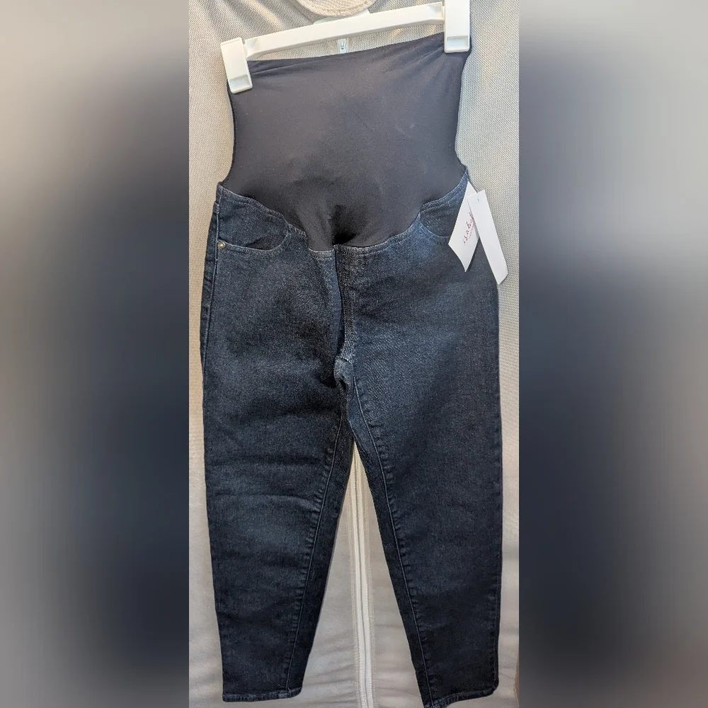 NWT Isabel Maternity Dark Blue Skinny Jeans Size 00 / 28" Waist - Picture 3 of 4